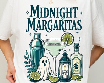 Midnight Margaritas T-Shirt, Practical Magic Inspired T-Shirt, Vintage Witchy Cocktail T-Shirt, Halloween Movie T-Shirt, Spooky Season Gift