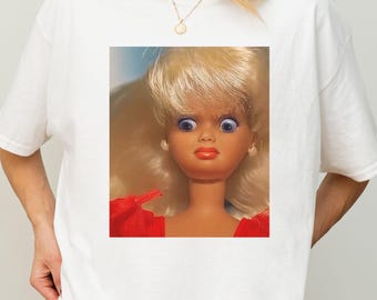 Funny "Disgusted" Doll Face Meme T-Shirt, Tik Tok Trending Tee, Women's Funny T-Shirt ,Popular Tshirt Gen Z, Gift For Woman, Weird Shirt