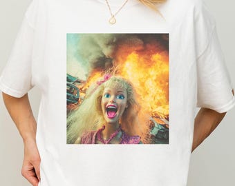 Funny Doll Meme Graphic T-Shirt, Women's Funny Joke T-Shirt ,Tik Tok Trending Tee,Popular Tshirt Gen Z, Sarcastic Disgusted Doll T-Shirt