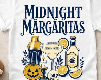 Midnight Margaritas T-Shirt, Practical Magic Inspired T-Shirt, Vintage Witchy Cocktail T-Shirt, Halloween Movie T-Shirt, Spooky Season Gift