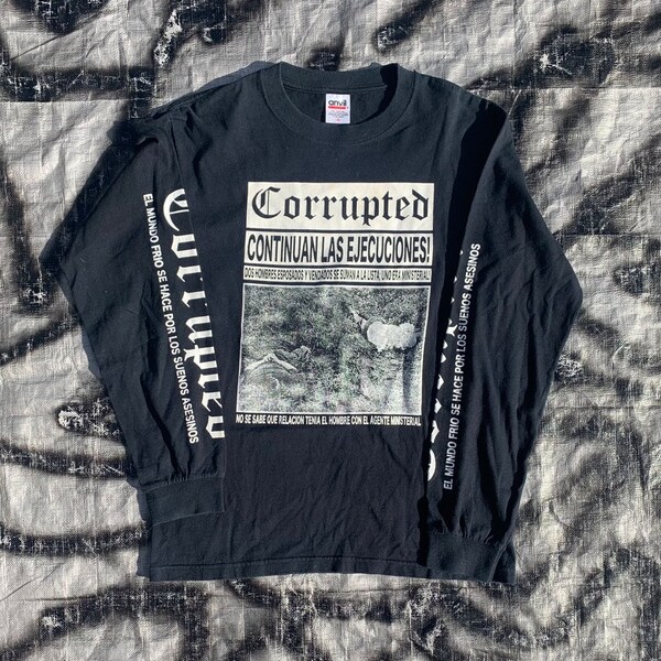 CORRUPTED (2000s) vintage sludge metal punk tshirt noothgrush grief meth drinker burning witch iron monkey asunder primitive man acid bath