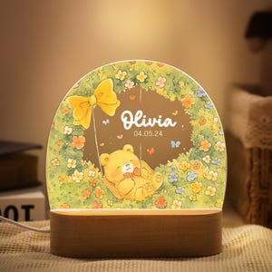 Personalized Baby Night Light,Baby Gifts,Baby Acrylic Night Lamp,Birthday Gift,Children&#39;s Room,Christening Gift,Bedside Lamp,Gift for Kids