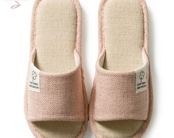 Linen Slippers | Sandals Comfortable | Fashionable Flat Shoes Homewear