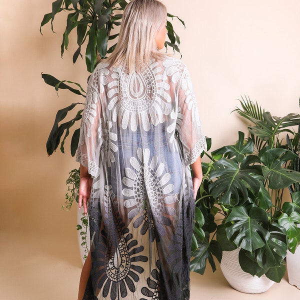 Lace Kimono Duster Crochet Lace