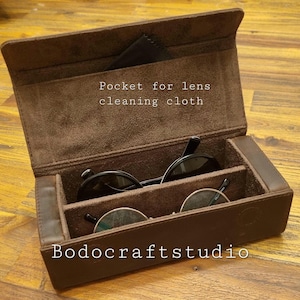 Étui à lunettes en cuir premium authentique, étui de voyage pour montres en cuir de luxe, étui pour 2 ou 4 paires, cadeau pour papa, mari, fils