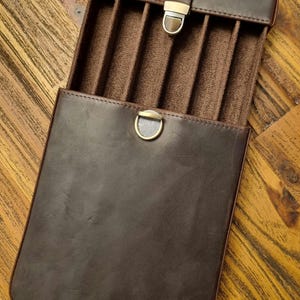 Autentica pelle, Humidor per sigari di alta qualità, contenitore per sigari, custodia portatile per sigari da viaggio, supporto in pelle con 6 slot per sigari