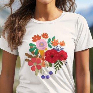 Wild Flowers Shirt Wildflower TShirt Floral Shirt Botanical Shirt Flower Shirt Nature Lover Shirt Ladies Shirts Women&#39;s Tees Flower Tee