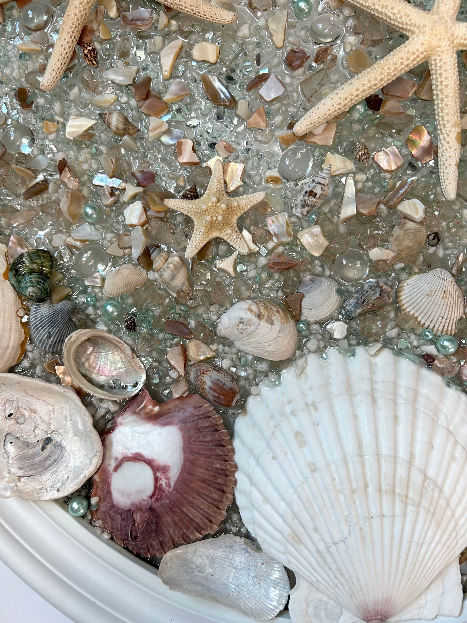 Seashell Resin Art/beach House Decor/coastal Wall Art/starfish Sea ...