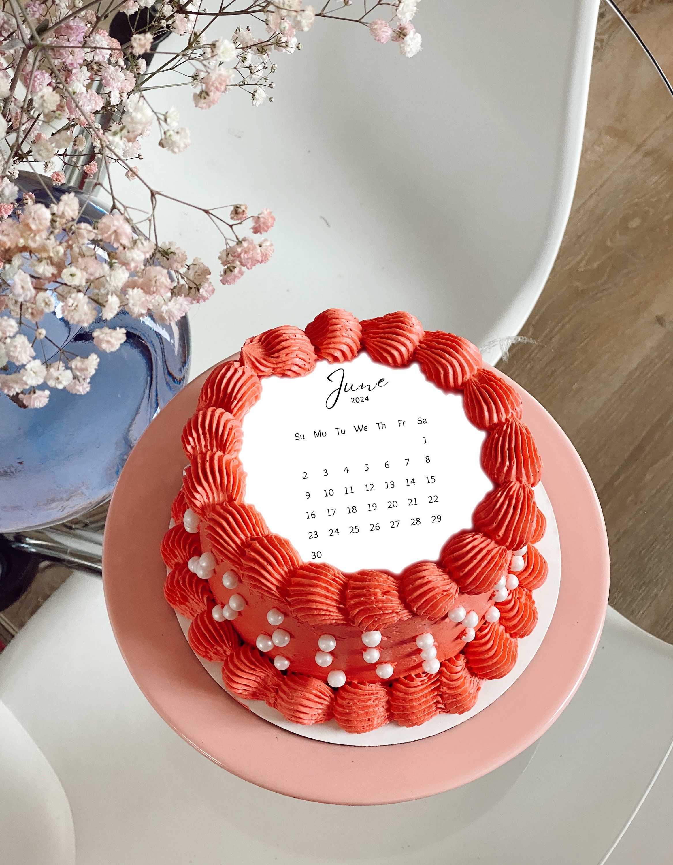 Round Cake Topper Template. Burnaway Cake Template. Calendar 2024 ...