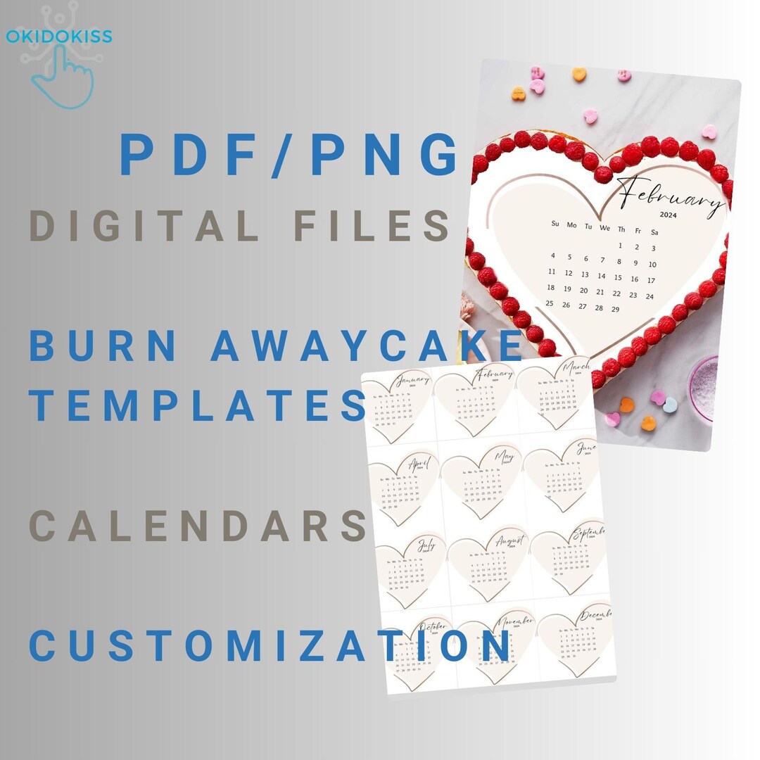 Calendar Cake Template. Calendar Cake Topper PDF. Digital Calendar ...
