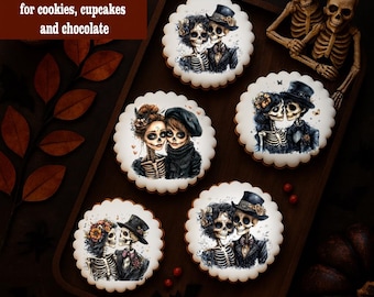 Halloween 100% Edible Cookies and Cupcakes Toppers: Wafer Paper, Frosting & Chocolate Transfers