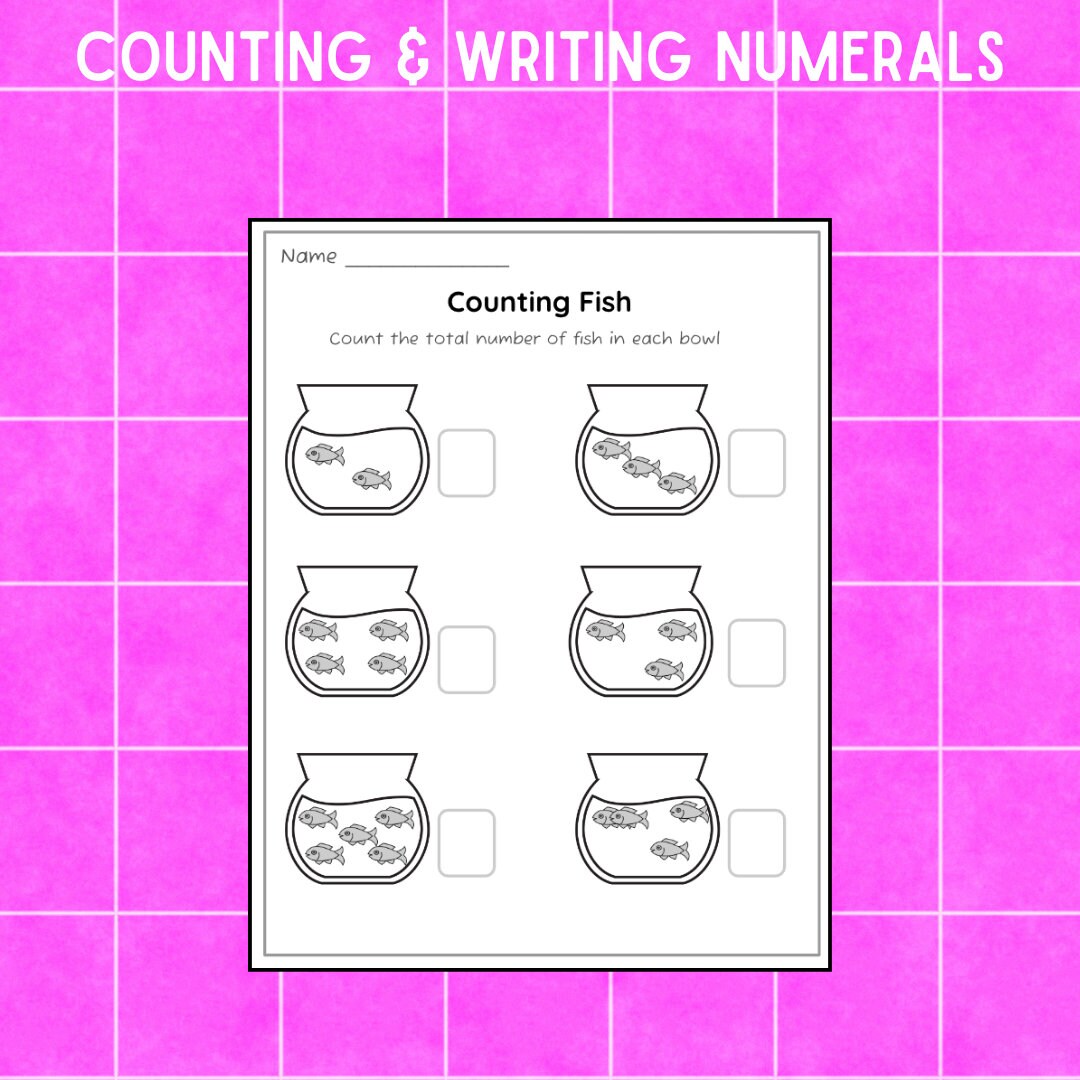 Math Counting to Ten Worksheets Printable Pre K Kindergarten - Etsy