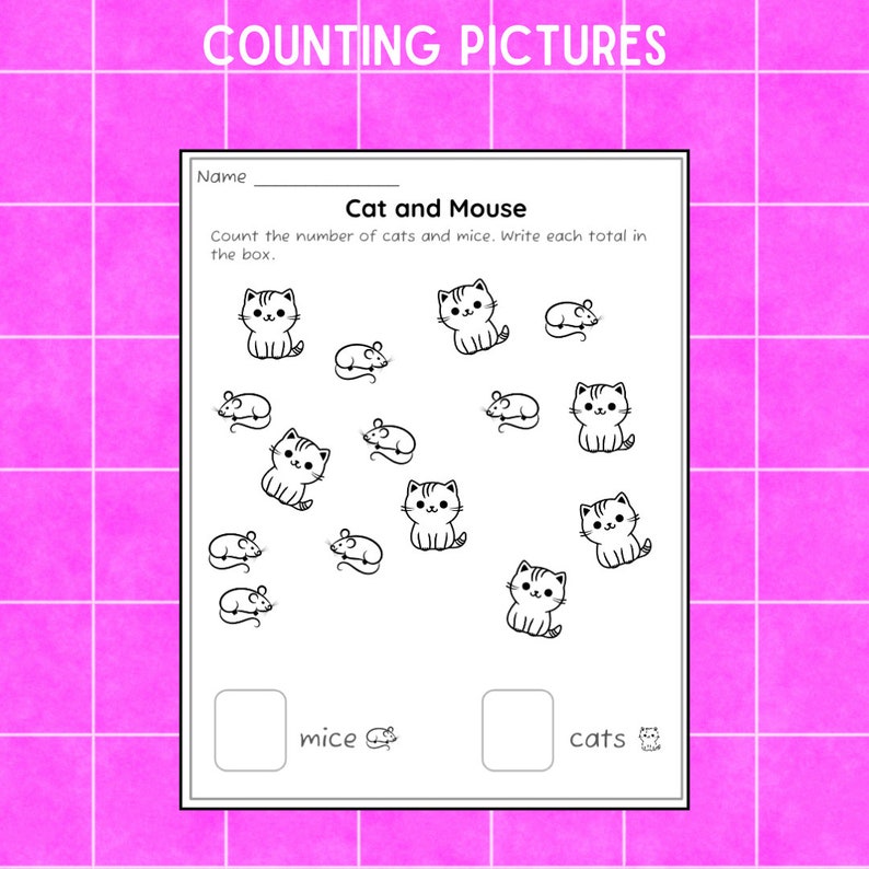Math Counting to Ten Worksheets Printable Pre K Kindergarten - Etsy