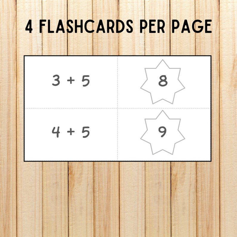 Math - Addition Flashcards - Adding Within Ten - Etsy