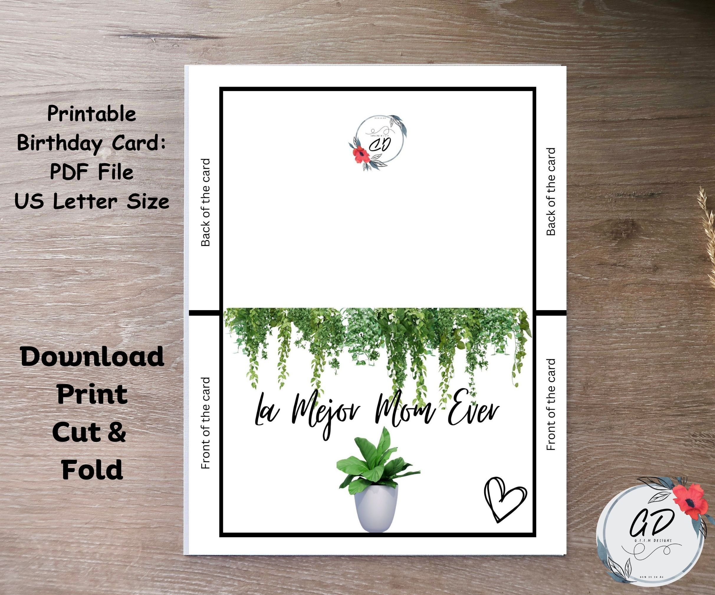 Printable Mothers Day Card - Etsy