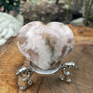 Flower Agate Hearts - Crystal Home Decor - Natural Stone
