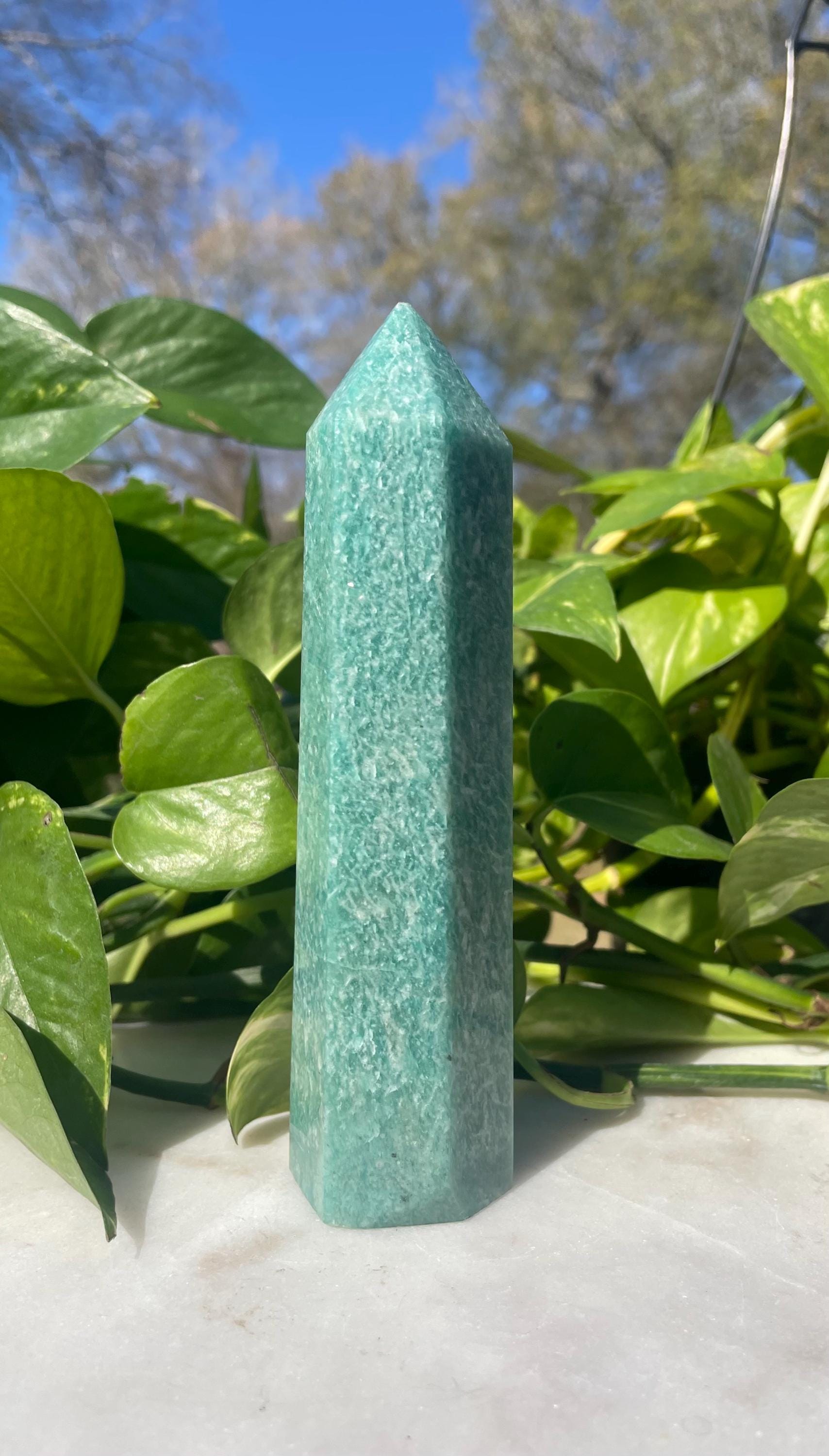 Amazonite Tower - Natural Stone - Crystal Home Decor - - Etsy