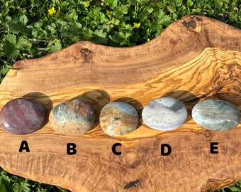 Ocean Jasper Palm Stones *YOU PICK* Natural Polished Stone - Crystal Home Decor -