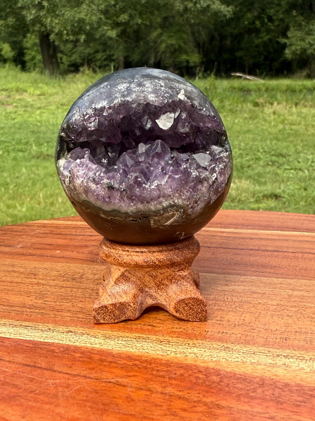 Amethyst Geode Sphere - Crystal Home Decor - Natural Polished Stone - Etsy