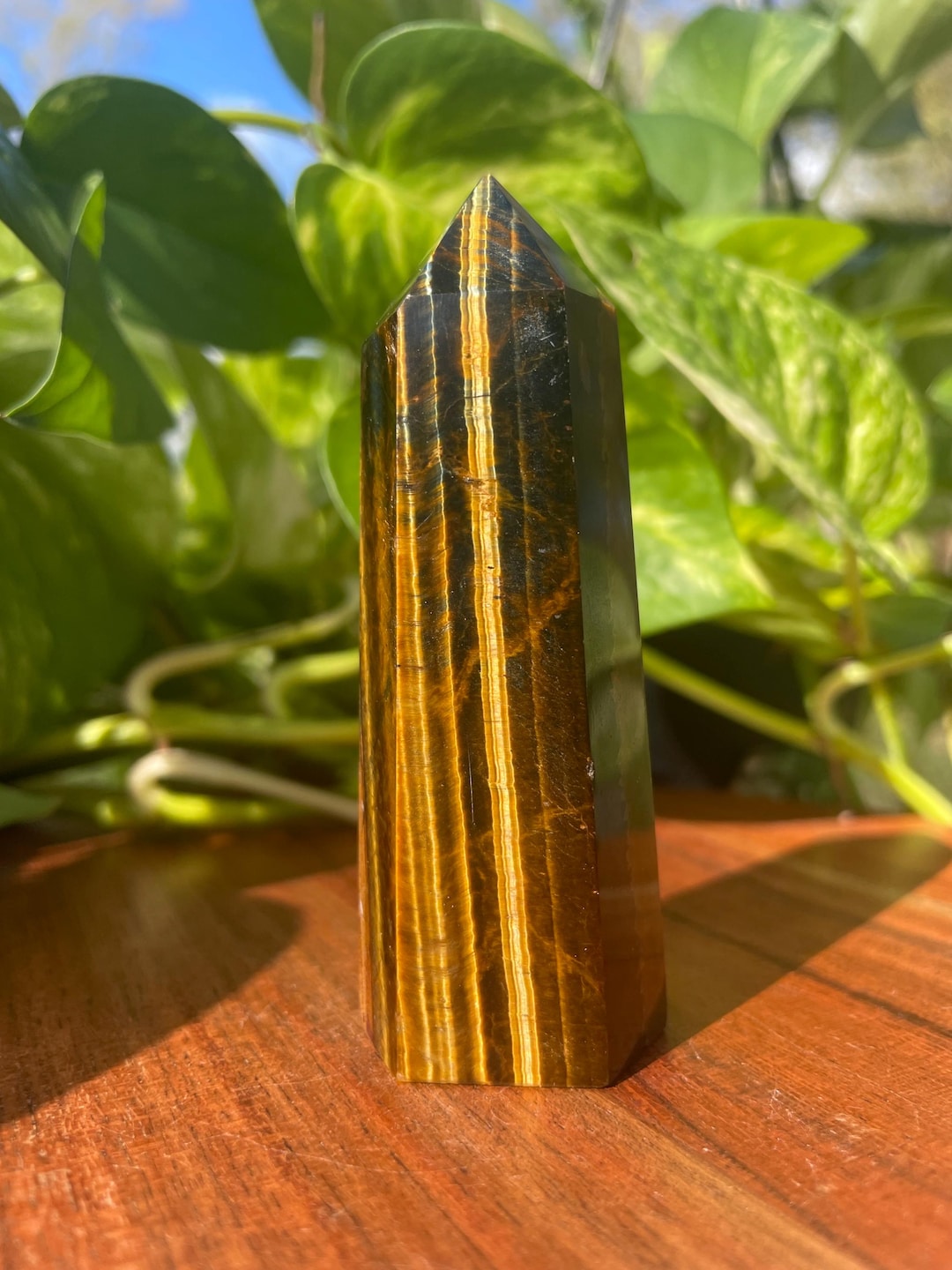 Tigers Eye Tower - Natural Stone - Crystal Home Decor - - Etsy