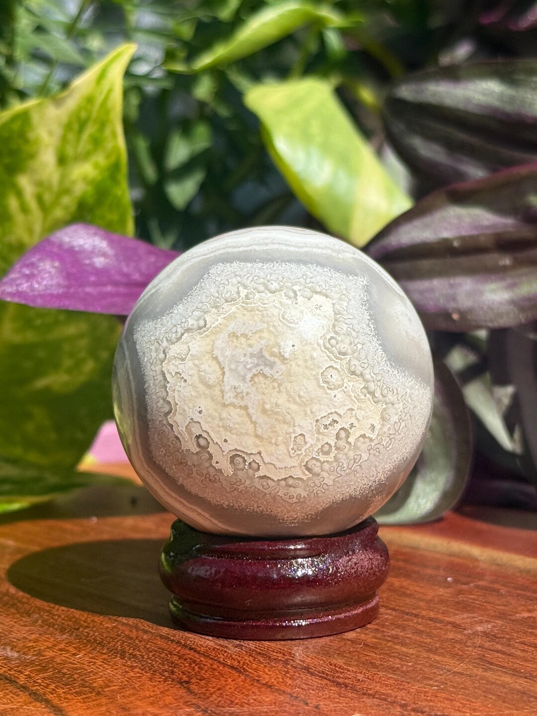 Mexican Crazy Lace Sphere- Crystal Home Decor - Natural Stone - Etsy