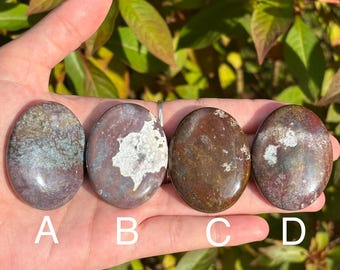 Ocean Jasper Worry Stones - Palm Stones - Polished Natural Stone - Crystal Home Decor -