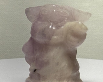 Grogu Crystal Carving - Polished Natural Stone Decor (1.5")