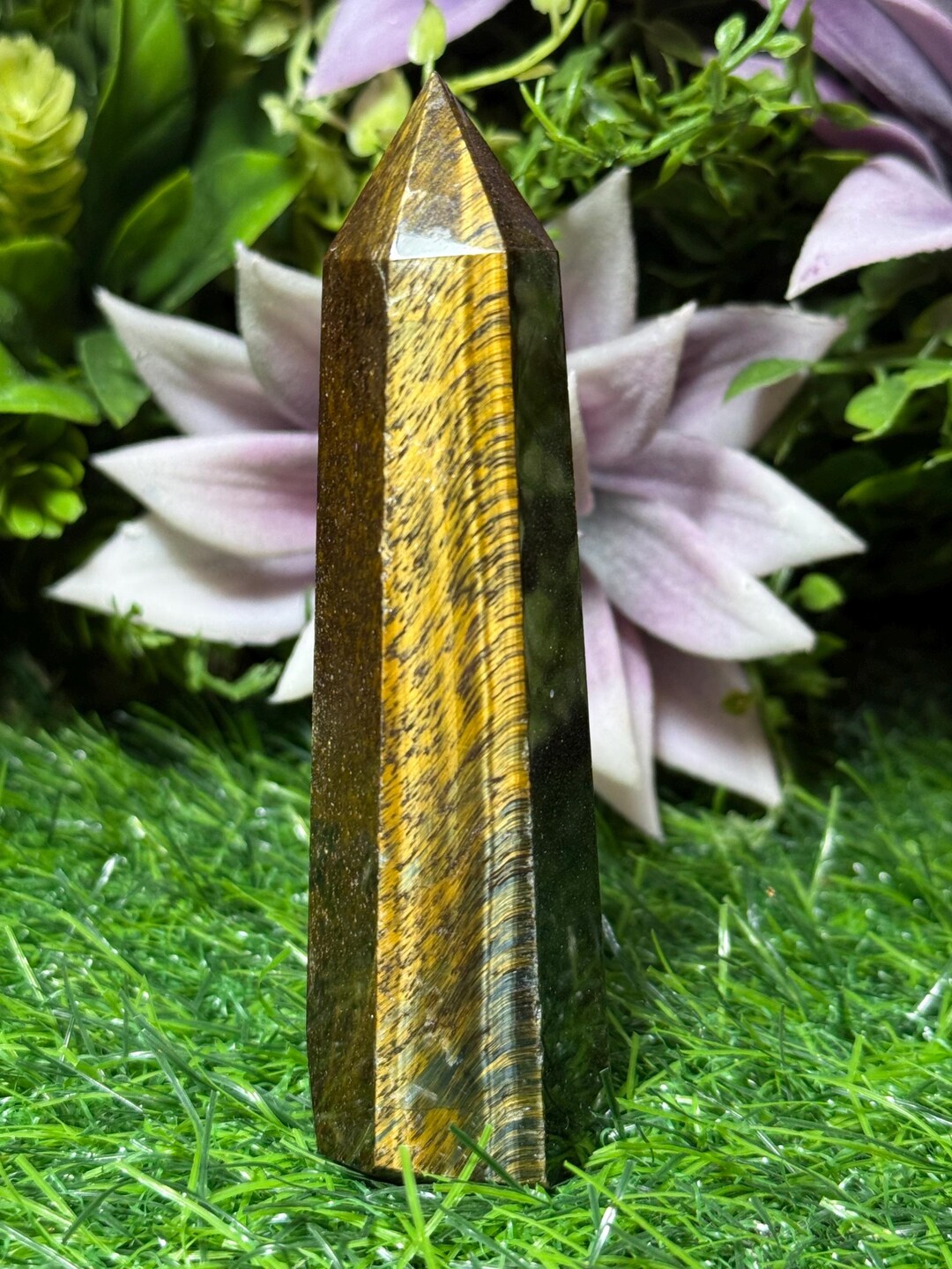 Blue Tigers Eye Tower - Natural Stone - Crystal Home Decor - - Etsy