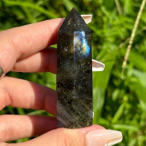 Labradorite Tower with Blue Flash - Natural Stone - Crystal Home Decor -