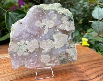 Pink Amethyst Flower Agate Crystal Slab