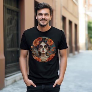 Sugar Skull T-Shirt, Dia de Los Muerte Tshirt, Day of the Dead, Mexican Shirt, Halloween Shirt, Halloween Costume Sugar Tee.