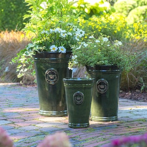 Narrow and tall green planter, 30 cm, 40 cm, 50 cm, for a stylish garden, frost-resistant
