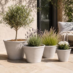 Flower pot sand granite 11 cm, 20 cm, 24 cm, 27 cm height