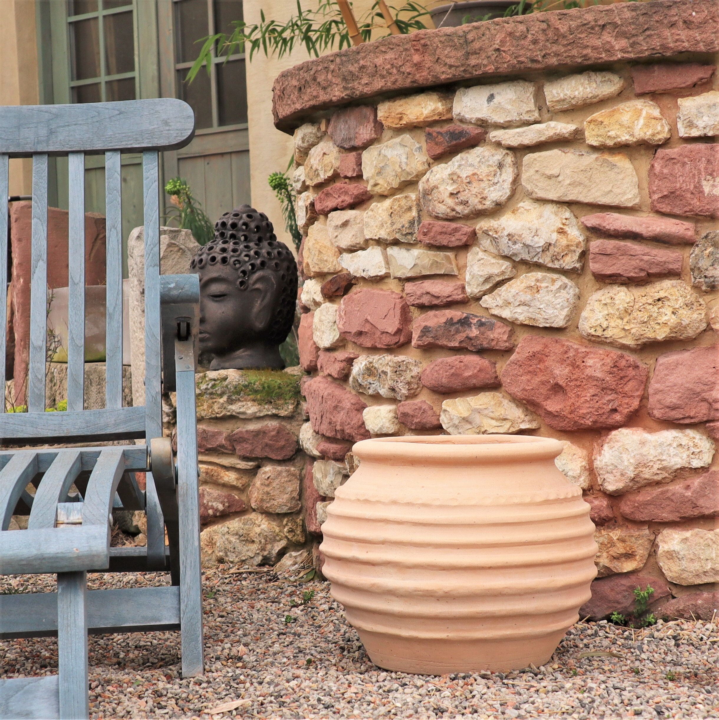 Planter round terracotta - frost-proof and handmade 30 cm