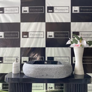 Chisel Finish Black Marble Countertop Washbasin – Handcrafted Vessel Sink in Natural Stone.