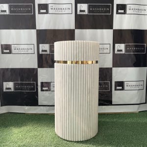 White Marble Pedestal Sink | Natural Stone Basin | Luxury Bathroom Vanity | Freestanding Washbasin | Hand-Carved Marble