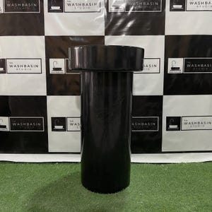 Black Marble Freestanding Washbasin | Handcrafted Natural Stone Pedestal Sink | Timeless Elegance for Modern Bathrooms.