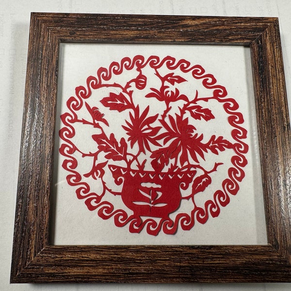 Beauty of Autumn Paper Cut | Florist's Daisy in Full Bloom | Unique Scene Design Art | Handcrafted Oriental Decor |Chinese Culture Art