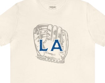 ロサンゼルス ベースボール T シャツ、ドジャース、レトロ T シャツ ベースボール グローブ、LA T シャツ、LA ベースボール T シャツ、ユニセックス ベースボール シャツ、ベースボール アパレル、