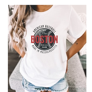 Boston Baseball Retro Tee, Massachusetts t-shirt, Red Sox, Retro Baseball Shirt, Unisex Baseball Tees, Old Style T-shirts, Baseball Fan