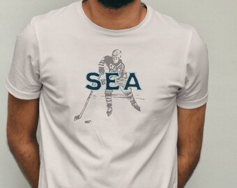 Seattle Hockey Tee, Retro Hockey T-shirt, Kraken Tees, Hockey Tees, vintage style, SEA, Winter classic, Hockey Apparel, Retro Style T-shirts