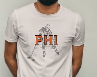 Philadelphia Hockey Tee, Retro Hockey T-shirt, Philly Tees, Hockey Tees, Flyers, PHI, Winter classic, Hockey Apparel, Vintage Hockey Shirts