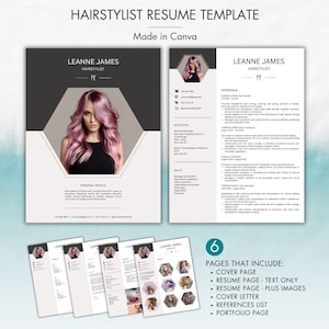 Hairstylist Resume Canva, Modern Canva Resume Template, Esthetician Resume, Beauty Resume, Cosmetology Resume, Makeup Artist, Nail Artist CV