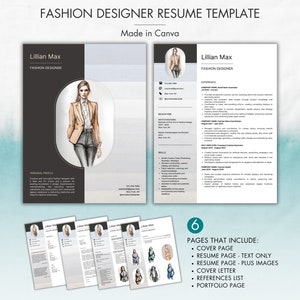 Fashion Designer Resume Canva, Stylist Resume Template, Esthetician Resume, Beauty Resume, Cosmetology Resume, Makeup Artist, Fashion Resume
