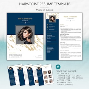 Hairstylist Resume Canva, Modern Canva Resume Template, Esthetician Resume, Beauty Resume, Cosmetology Resume, Makeup Artist, Nail Artist CV