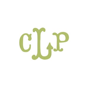 May include: A light green monogram with the letters C, L, and P in a decorative serif font. The letters are arranged in a circular design against a white background.