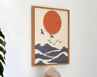 Japanese Sunrise Mountain Art Print: Asian Landscape (Digital Download)