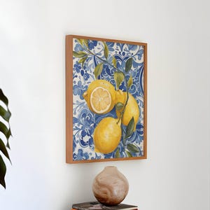 Vintage Lemon Still Life Printable - Mediterranean Kitchen Wall Art - Rustic Fruit Decor for Dining Room or Cafe