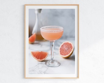 Grapefruit Cocktail Print: Chic Bar Kitchen Decor (Digital Download)