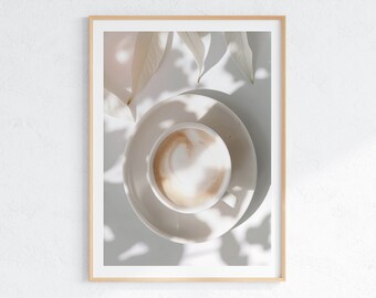 Cafe Latte Art Print: Modern Geometric Wall Decor (Digital Download)